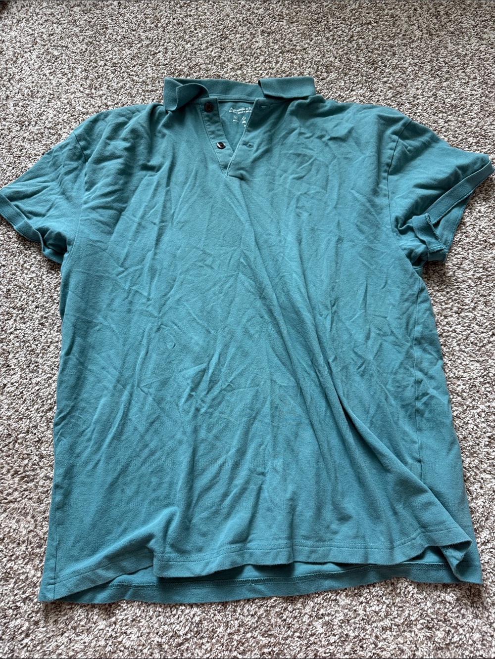 Abercrombie & Fitch Teal Short-Sleeve Polo